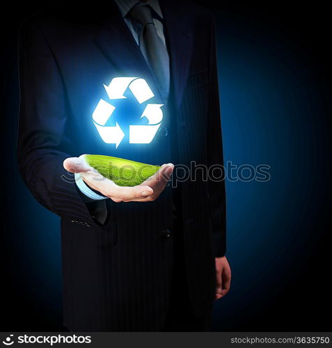 Reuse, reduce, recycle poster design. Include reuse symbol image