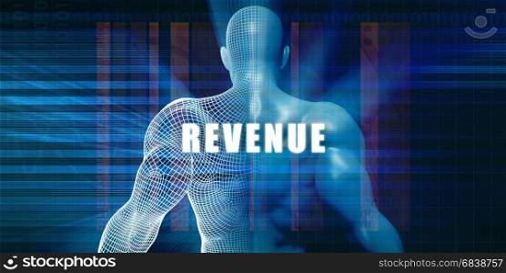 Revenue as a Futuristic Concept Abstract Background. Revenue