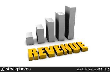 Revenue Growth of a Company Profits in 3d. Revenue