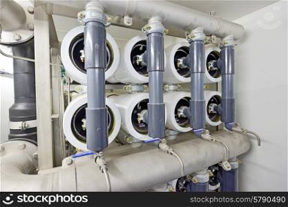 reverse osmosis equipment inside of plant