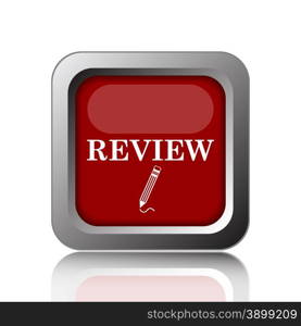 Review icon. Internet button on white background