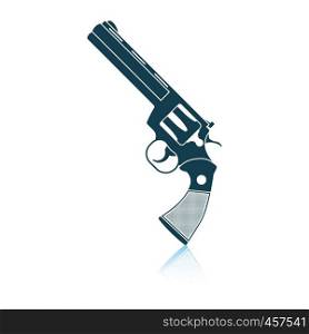Revolver gun icon. Shadow reflection design. Vector illustration.