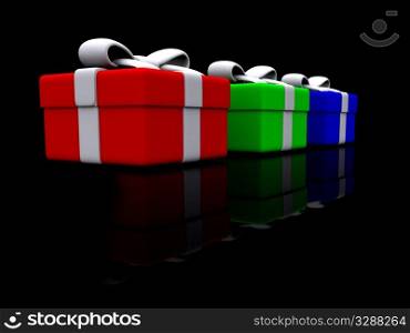 RGB gift boxes. 3D