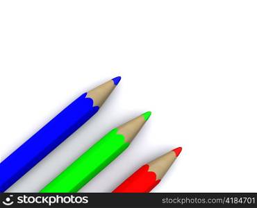 RGB pencils. 3D