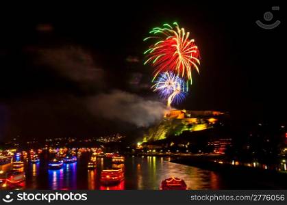 Rhein in Flammen. beautiful fireworks display at Rhein in Flammen in Koblenz 2012