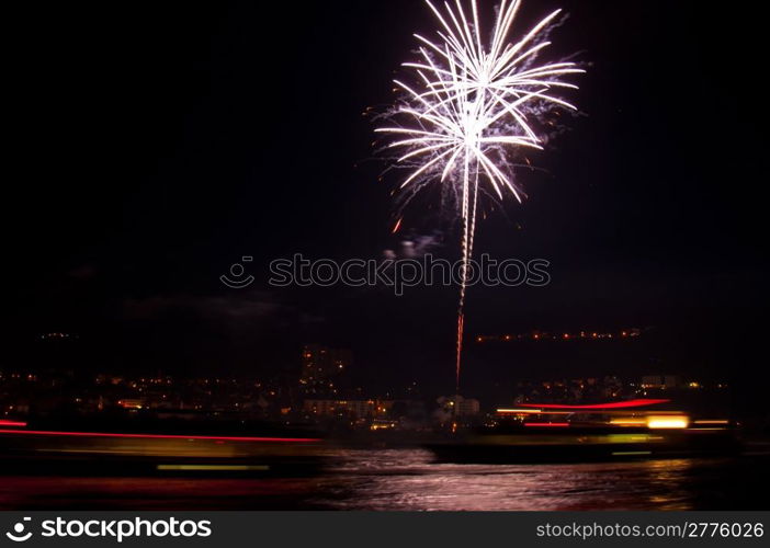 Rhein in Flammen. fireworks at the Rhein in Flammen festival in Bingen