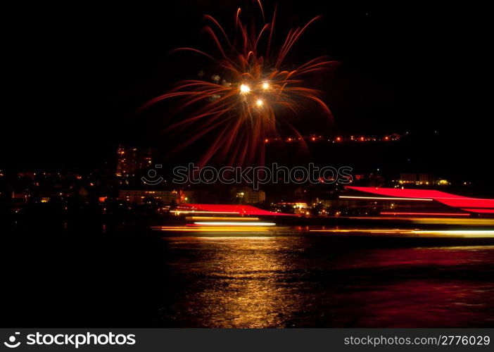 Rhein in Flammen. fireworks at the Rhein in Flammen festival in Bingen