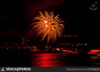 Rhein in Flammen. fireworks at the Rhein in Flammen festival in Bingen