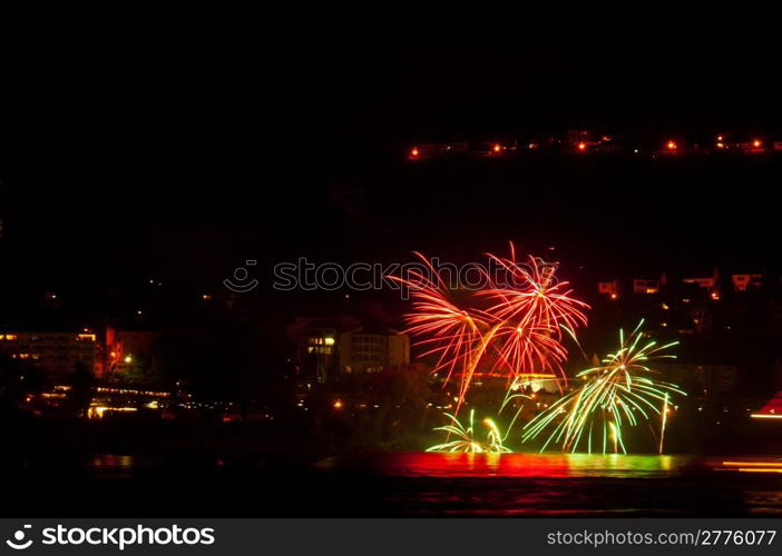 Rhein in Flammen. fireworks at the Rhein in Flammen festival in Bingen