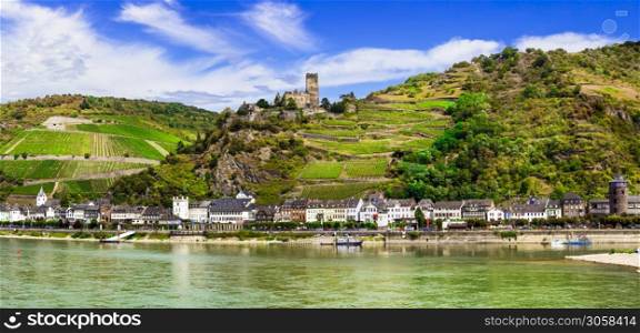 Rhein river cruises. Medieval villages and castles of Germany.