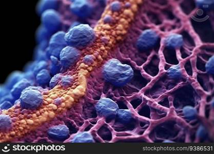 Rheumatoid Arthritis under microscope view created by generative AI