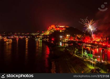 Rhine in Flames. firework display of Rhine in Flames in Koblenz 2013
