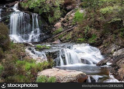 Rhiwargor Falls in Snowdonia National Park in North Wales