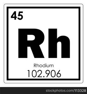Rhodium chemical element periodic table science symbol