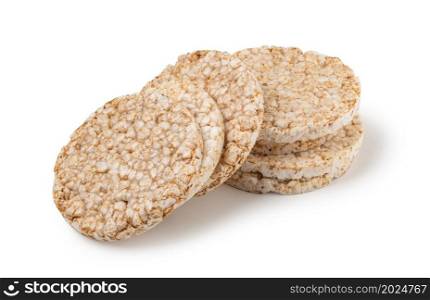 Rice cakes top view isolated on white background. Rice cakes