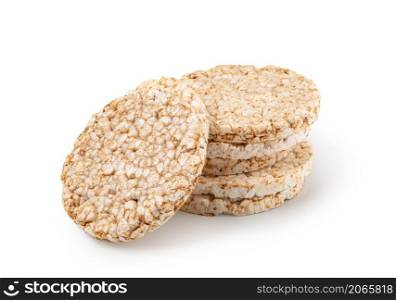 Rice cakes top view isolated on white background. Rice cakes