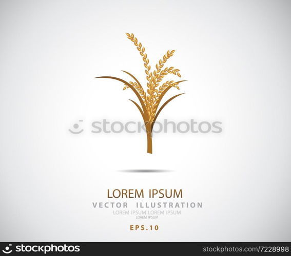 Rice icon, rice gold logo Vector illustration. Eps 10.