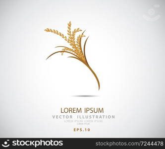 Rice icon, rice gold logo Vector illustration. Eps 10.