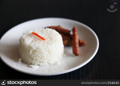 Rice in close up