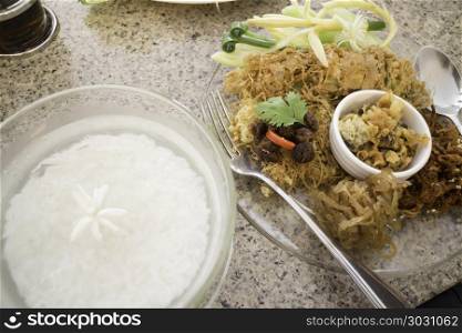 Rice in ice water thai food. Rice in ice water thai food, stock photo