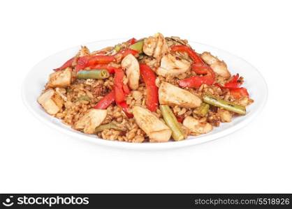 Rice with chicken and vegetable