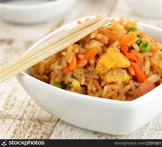 Rice With Chicken And Vegetables, Close Up