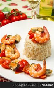 rice with shrimp, mussels