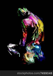 Rich Color Paint series. Abstract female figure on the subject of art, energy, creativity and emotion.