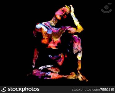 Rich Color Paint series. Abstract figure on the subject of art, energy, creativity and emotion.