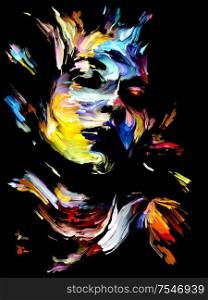 Rich Color Paint series. Abstract portrait on the subject of art, energy, creativity and emotion.