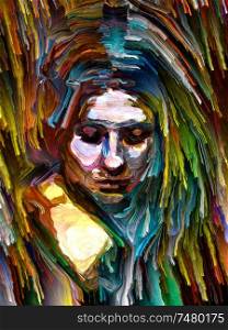 Rich Color Paint series. Emotional portrait on the subject of art, energy, creativity and self-expression.