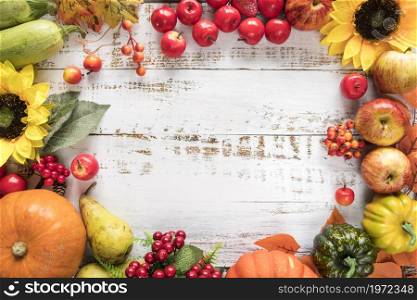rich harvest vegetables fruits wooden surface. High resolution photo. rich harvest vegetables fruits wooden surface. High quality photo