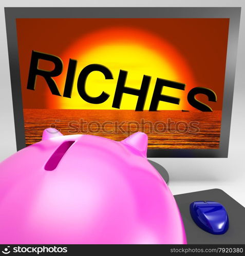 Riches Sinking On Monitor Shows Bankruptcy Or Lost Wealth