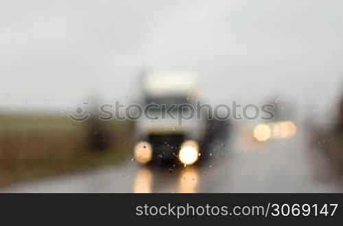 ride on the highway in the rain