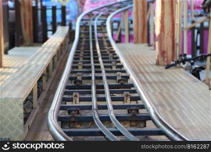 rides amusement park train rails. rides amusement park train rails-
