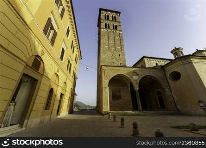 Rieti, Lazio, Italy: exterior of the medieval duomo (cathedral)