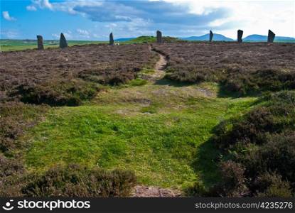 Ring of Brodgar. mystic Ring of Brodgar on the beautiful Orkney Islands