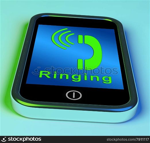 Ringing Icon On A Mobile Phone Showing Smartphone Call. Ringing Icon On A Mobile Phone Shows Smartphone Call