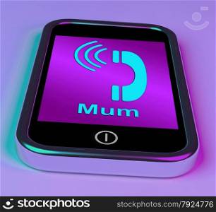 Ringing Icon On A Mobile Phone Showing Smartphone Call. Call Mum On Phone Meaning Talk To Mother