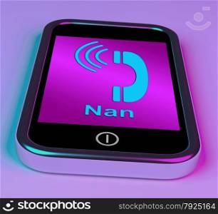 Ringing Icon On A Mobile Phone Showing Smartphone Call. Call Nan On Phone Meaning Talk To Grandmother