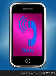 Ringing Icon On Mobile Phone Shows Smartphone Call. Call Nan On Phone Meaning Talk To Grandmother