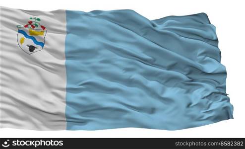 Rio Bueno City Flag, Country Chile, Isolated On White Background. Rio Bueno City Flag, Chile, Isolated On White Background