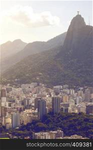 Rio de Janeiro aerial view at sunny day, Brazil