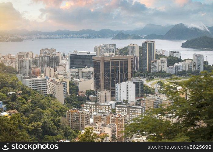 Rio De Janeiro, Brazil . View of the city through the bay