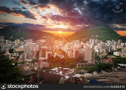 Rio De Janeiro, Brazil . View of the city through the bay. Rio De Janeiro, Brazil