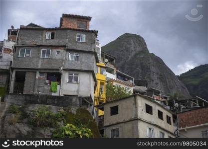 Rio de Janeiro downtown and favela.  Brazil