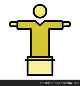 Rio Jesus statue icon. Outline rio Jesus statue vector icon color flat isolated. Rio Jesus statue icon color outline vector