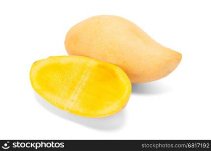 rip mango isolated on white with shadow
