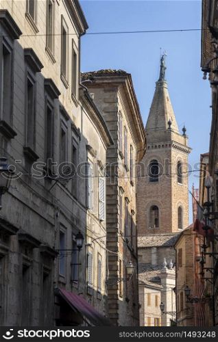 Ripatransone, Ascoli Piceno, Marches, Italy: typical street of the historic town at morning