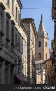 Ripatransone, Ascoli Piceno, Marches, Italy: typical street of the historic town at morning